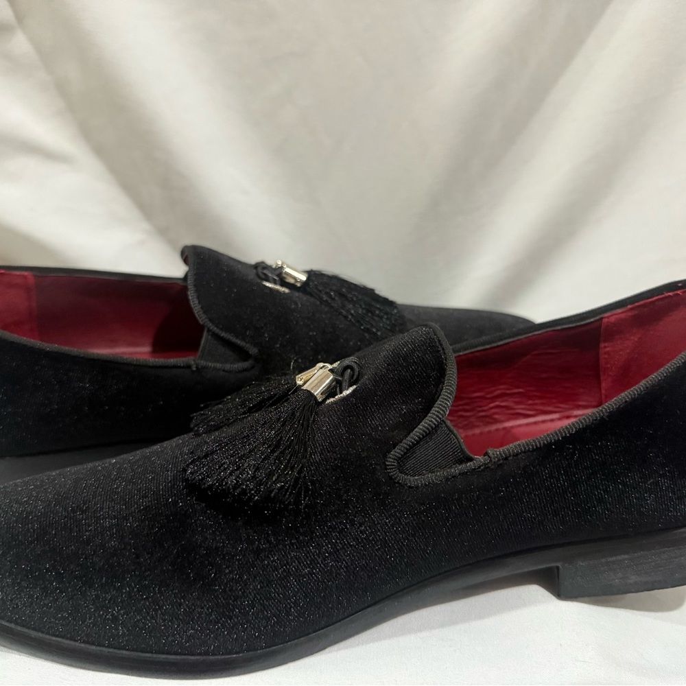 Elegant velvet Black Tassel J75 by Jump Loafers